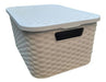 2 Plastic Rattan-Like Medium-Size Storage Baskets with Lid 0