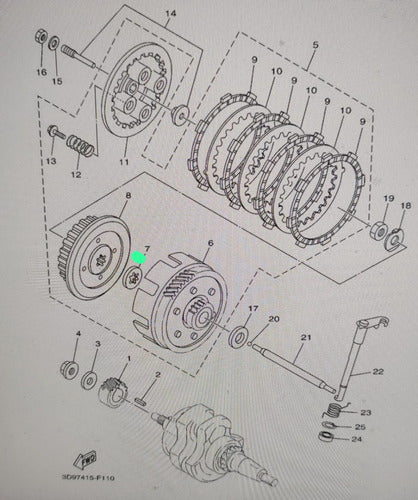 Original Yamaha Clutch Basket Serrated Washer YBR 125 P N°7 1