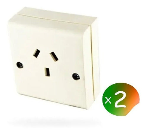 Richi Pack X 2 Surface Socket with 1 Plug No Cable 6