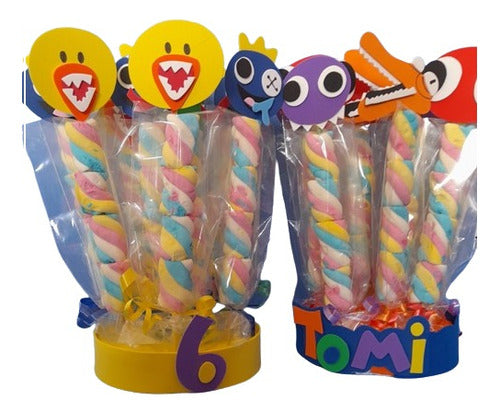 Dulces Tematicos Brochettes Dulces Rainbow Friends  X10 0