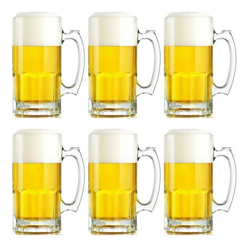 Crisa Chopp Cerveza 1 Litro Jarra Vidrio Pack X6 U 0