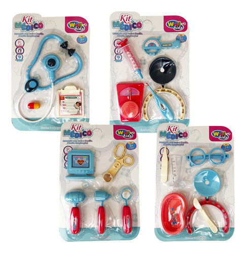 Kit Médico Brinquedo Infantil Acessórios Coleção 4 Cartelas 0