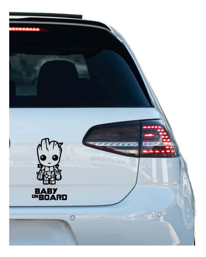 Decorative Vinyl Sticker Baby Groot On Board Bebe on Board 3