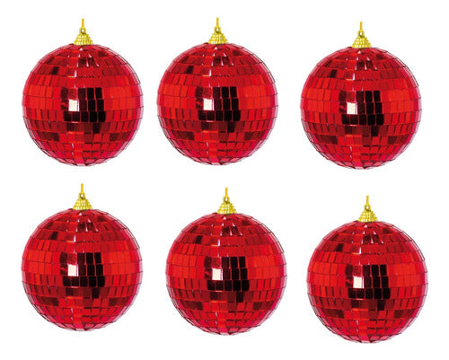 Mirror Ball 5cm - Red Party Pack of 6 0