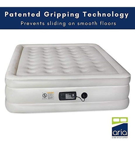 Aria Inflatable Elevated Air Mattress Queen with Built-in Pump 2