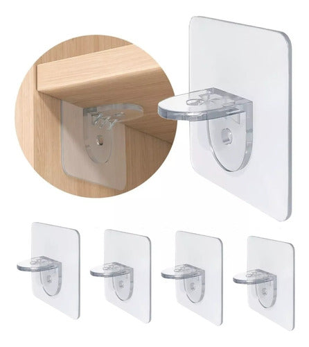 Opaa! Adhesive Plastic Shelf Supports Kit of 4 Pieces 0