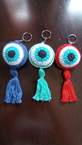 Monacrochet_uy Turkish Eye Keychain - Crochet Woven 1