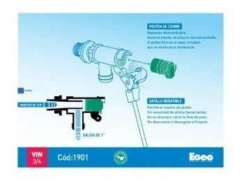 High and Low Pressure Float Valve with 3/4" Plastic Ball EGEO 6