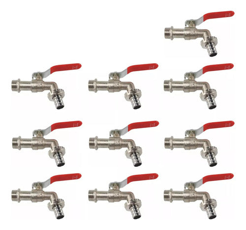 Set of 10 Reinforced 1/2" Metal Ball Faucets with Sleeve - Free Shipping 0