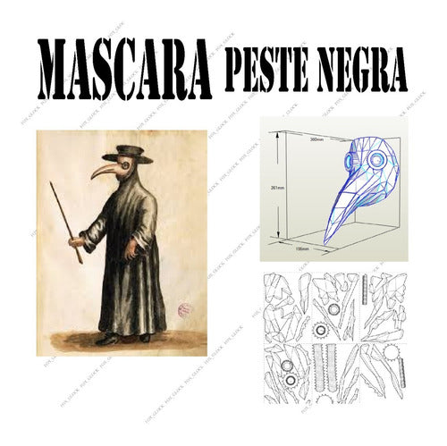 Mascara Peste Negra Papercraft Para Pintar 0