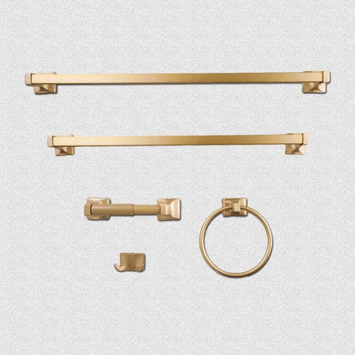 SENTO Set Of 5 Bathroom Accessories Satin Brass 2