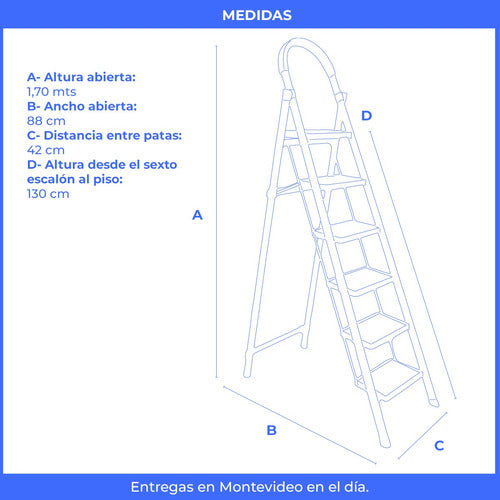 Escalera Tijera Domestica 6 Escalones Chapa 4