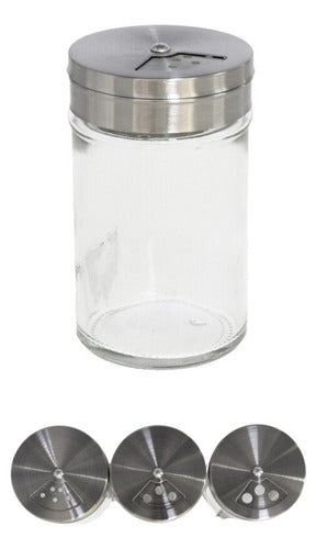 Set of 2 Glass Salt and Pepper Shakers with Stainless Steel Lid - Bar Style by Pettish Online 0