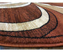 Bellagio Modern Round Contemporary Area Rug Brown Rust Desig 2