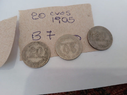 Lote 6 Antiguas Monedas Argentinas Lote D 1905 1906 Y Otras 4