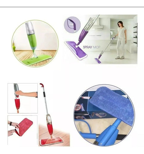 Perla Mopa Spray Mop Trapeador Piso + Rociador Microfibra Lampazo 1