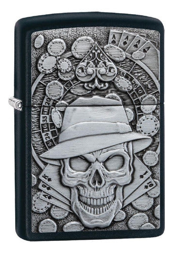 Zippo 49183 Gambling Skull Original Warranty 0