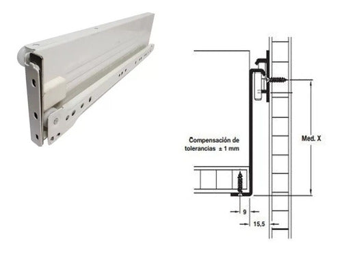 Häfele Lateral Para Cajón Pared Metalico De 118x400 Cima C 1