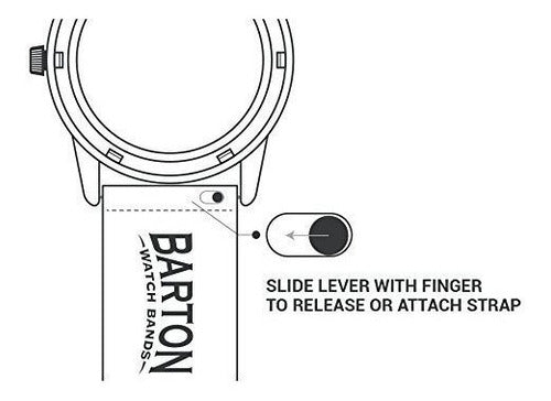 Barton Correa De Banda De Reloj De Cuero De Grano Rapido De 5