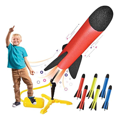 Motoworx Toy Rocket Launcher for Kids, Shoots Up to 100 Feet 0