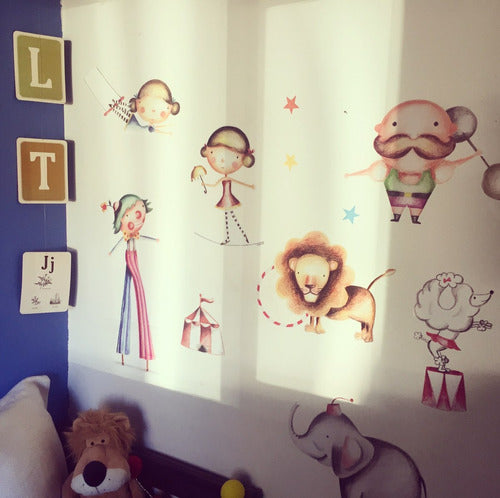 Linda Wall Vinilo Sticker De Pared Adhesivo Circo Infantil 1