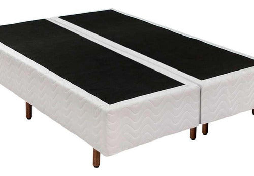 Cama Box Base Solteiro Bordado Branco (88x25)polar 2