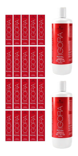 Igora Royal Schwarzkopf Kit X20 Hair Color + 2 Activators 0