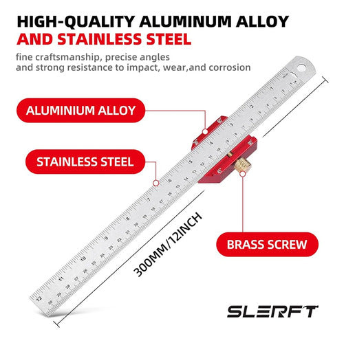 Slerft Woodworking Rule, M Marking Gauge Stop Rule 1