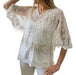 Wide Boho Embroidered Tulle Blouse Imported Felisa 0