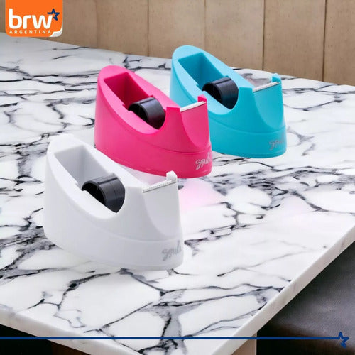 BRW Office Kit Magnetic Clip Holder Tape Dispenser 4