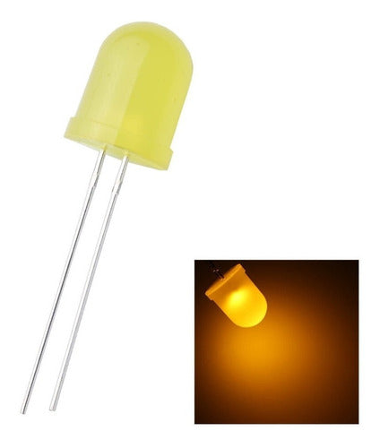 Diodos Led 10 Mm Redondos Color Amarillo Pack X10 Unidades 0