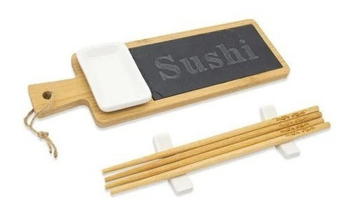 Bazarnet Set De Sushi Bamboo, Cerámica Con Palitos 92740 0