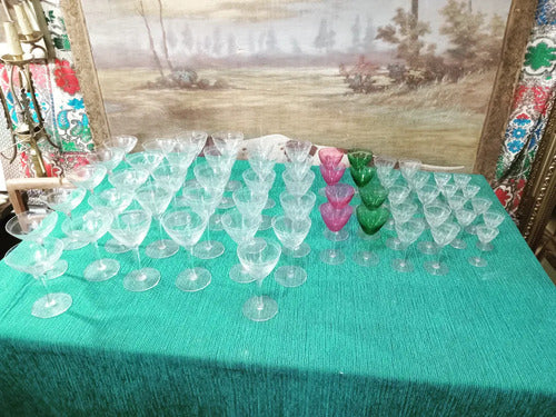 Juego De 59 Copas De Cristal Tallado 6