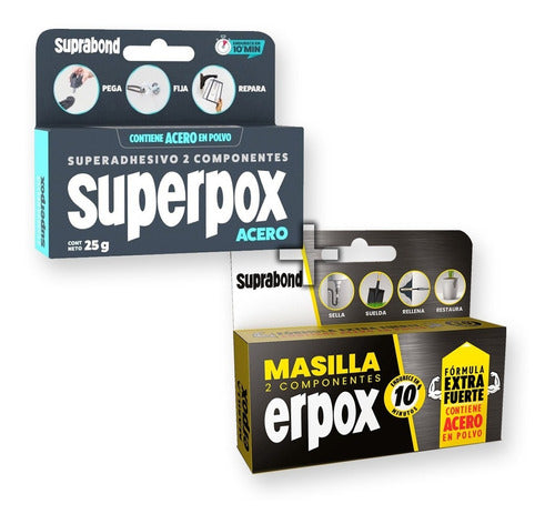 Superpox + Erpox 2 Component Putty Combo with Steel 0