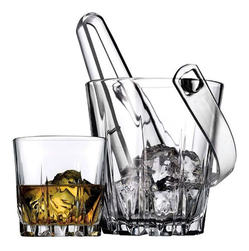 Glass Ice Bucket with PVC Clip 1