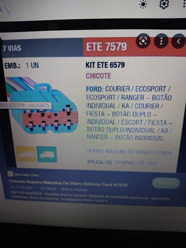 Ficha 7 Cables Vidrio Electrico Ford-ecosport Ranger Courrie 3