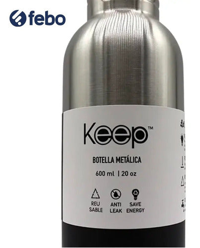 Keep 600ml Aluminum Water Bottle for Cold Liquids - Febo 4