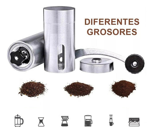 Stainless Steel Manual Coffee Grinder with Ceramic Mill 2