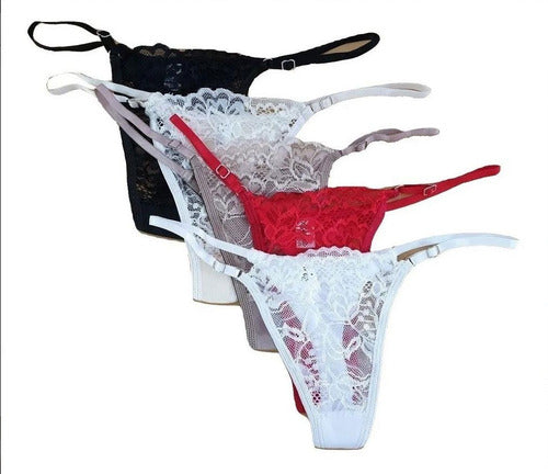 New Sensation Conjunto Armado Push Up Con Aro + Tanga Regulable Encaje 5