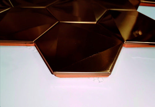 Mosaico Hexagonal De Acero Inox Color Rose Gold 25.8x29.8 2