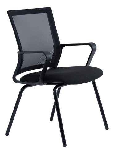 Rolic Silla Link Visitor Fija 4 Patas Respaldo Mesh Negra Moderna 0