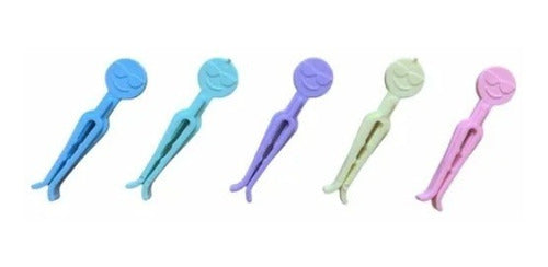 Set of 25 Plastic Clips with Cute Faces for Sealing Bags 0