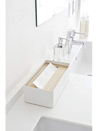 Yamazaki Home Rin Tissue Case Con Tapa, Natural 2