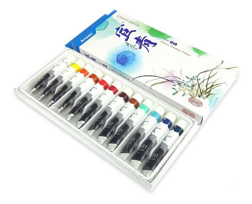 Artmate Oriental Paint Set of 12 Colors in 12ml Bottles 0