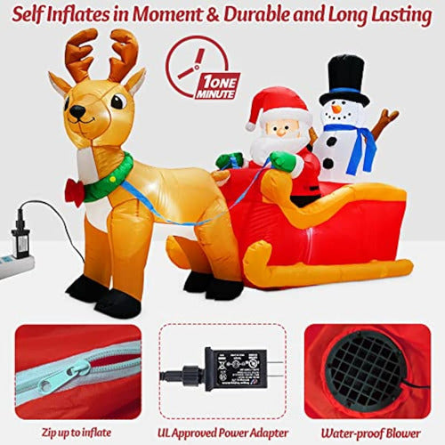 Danxilu 6.6 Feet Inflatable Christmas Santa Claus 5