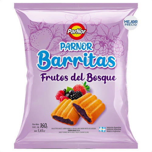 Par Nor Galletitas Dulces Barritas Sabor Frutos Del Bosque 1