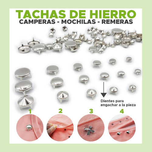 Almacen de Armado Tachas Conico Niquel 7mm Charreteras Indumentaria X 500 Unid 3