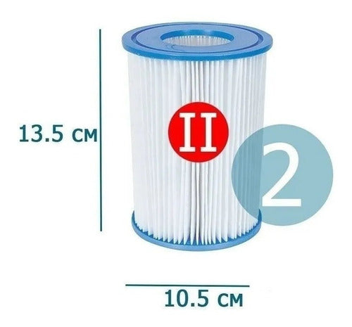 2-Pack Replacement Cartridge Filter Type 2 for Pool Filtration Pump 2