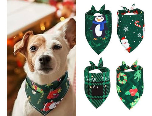 Bandana Perro Gato Pañuelo Diseño Navideño Ropa Mascotas 1