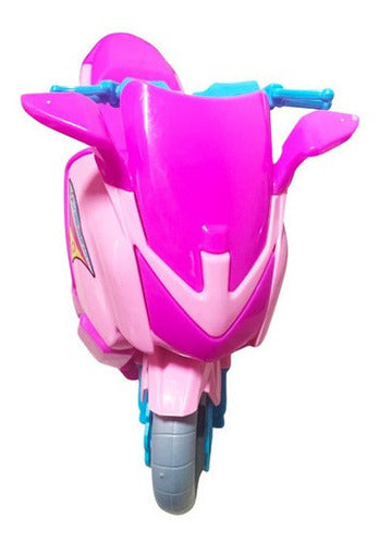 Moto Rosa De Brinquedo Manual Scott Para Boneca Motocicleta 2